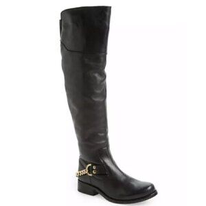 Steve Madden over the knee olgga boots 6 black leather